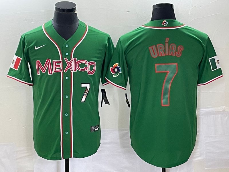 Men 2023 World Cub Mexico #7 Urias Green green Nike MLB Jersey14